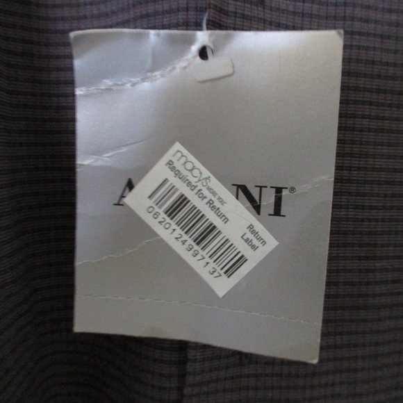 Macy's Alfani Mens L/S Gray Brown Cotton Button Down Dress Shirt NWT- 16.5/32-33 - Picture 4 of 4